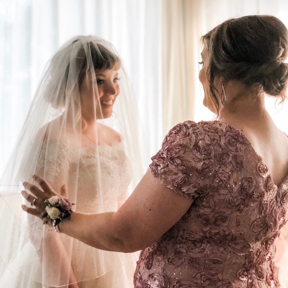 Kleinfeld bridesmaid floral floor length dress size 10 - Picture 3 of 5